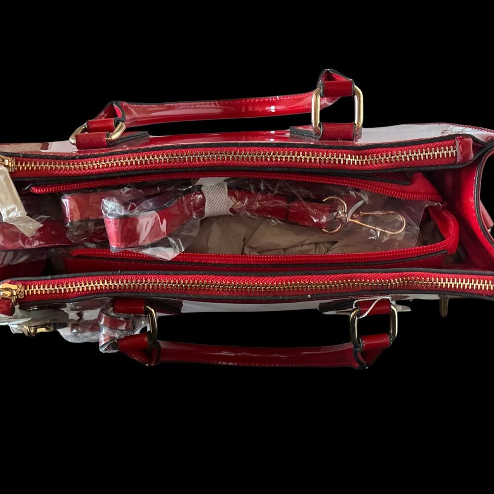 Handbag Republic Cherry Red Vegan Patent Leather Bag - Picture 6 of 6